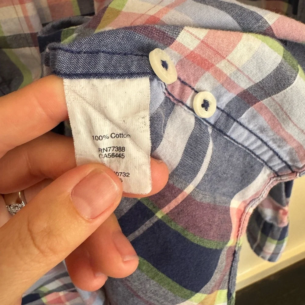J.Crew Men’s Summer Plaid Button Down Shirt Large Cotton Casual Preppy